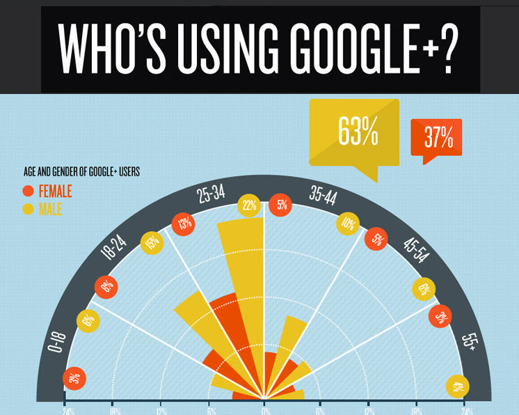 who's using google+ infographic
